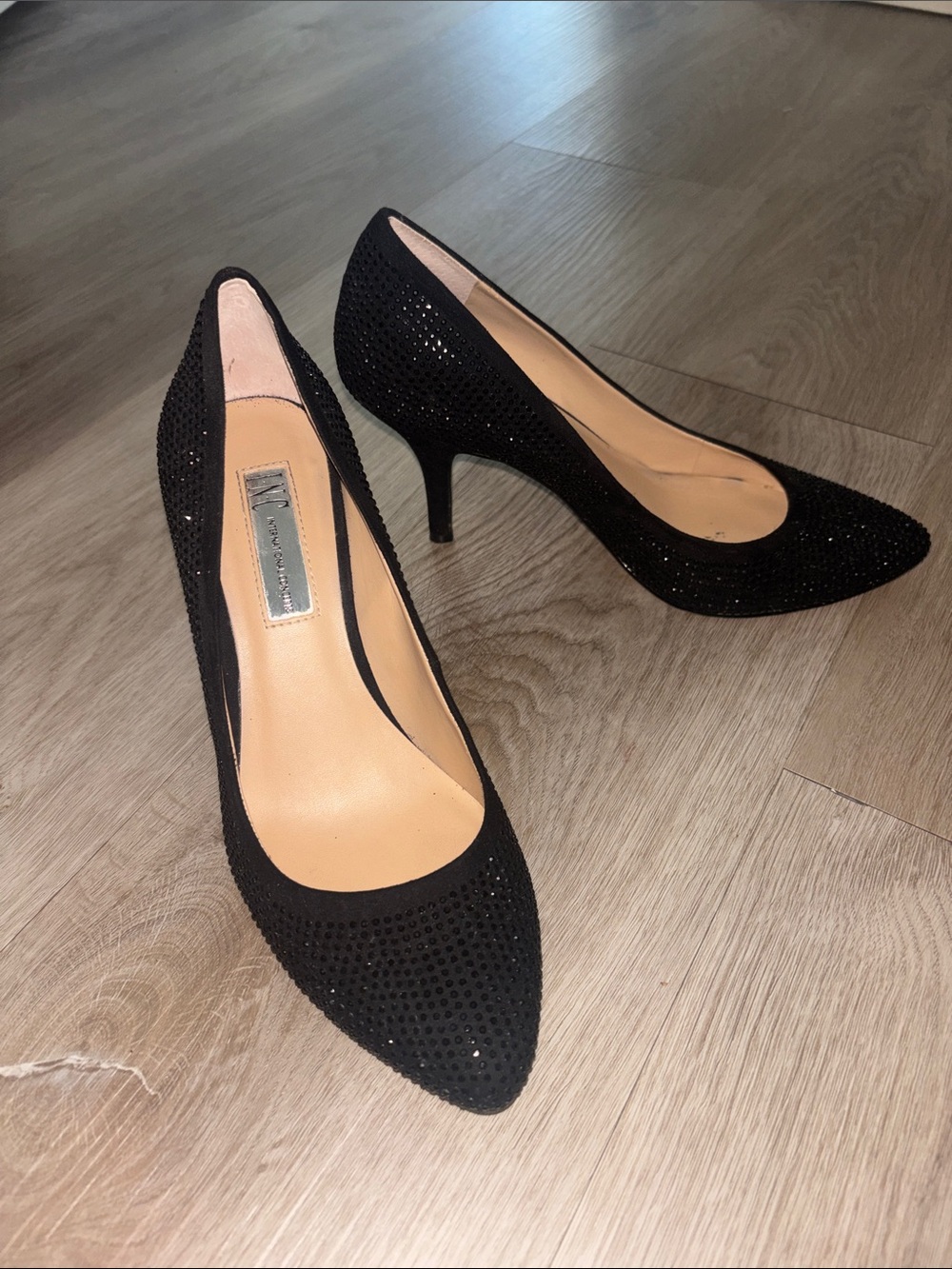 Crystal-Embellished Pointed-Toe Pumps